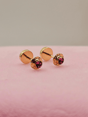 Aros abridores rosa de Francia 4 mm Oro 14k