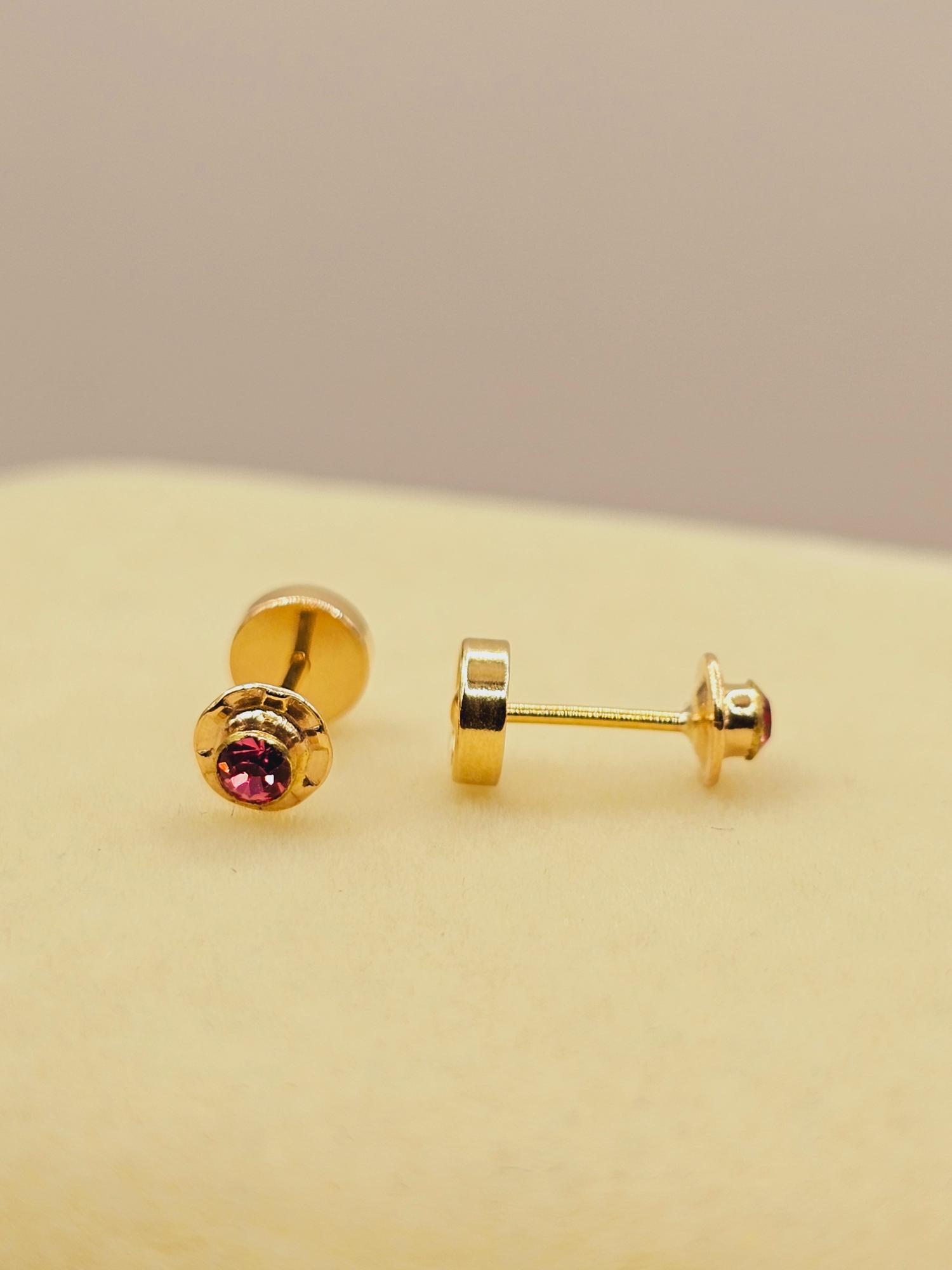 Aros abridores rosa de Francia 4 mm Oro 14k 3