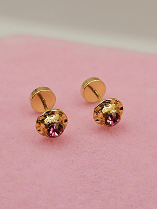 Aros abridores rosa de Francia 6 mm Oro 14k