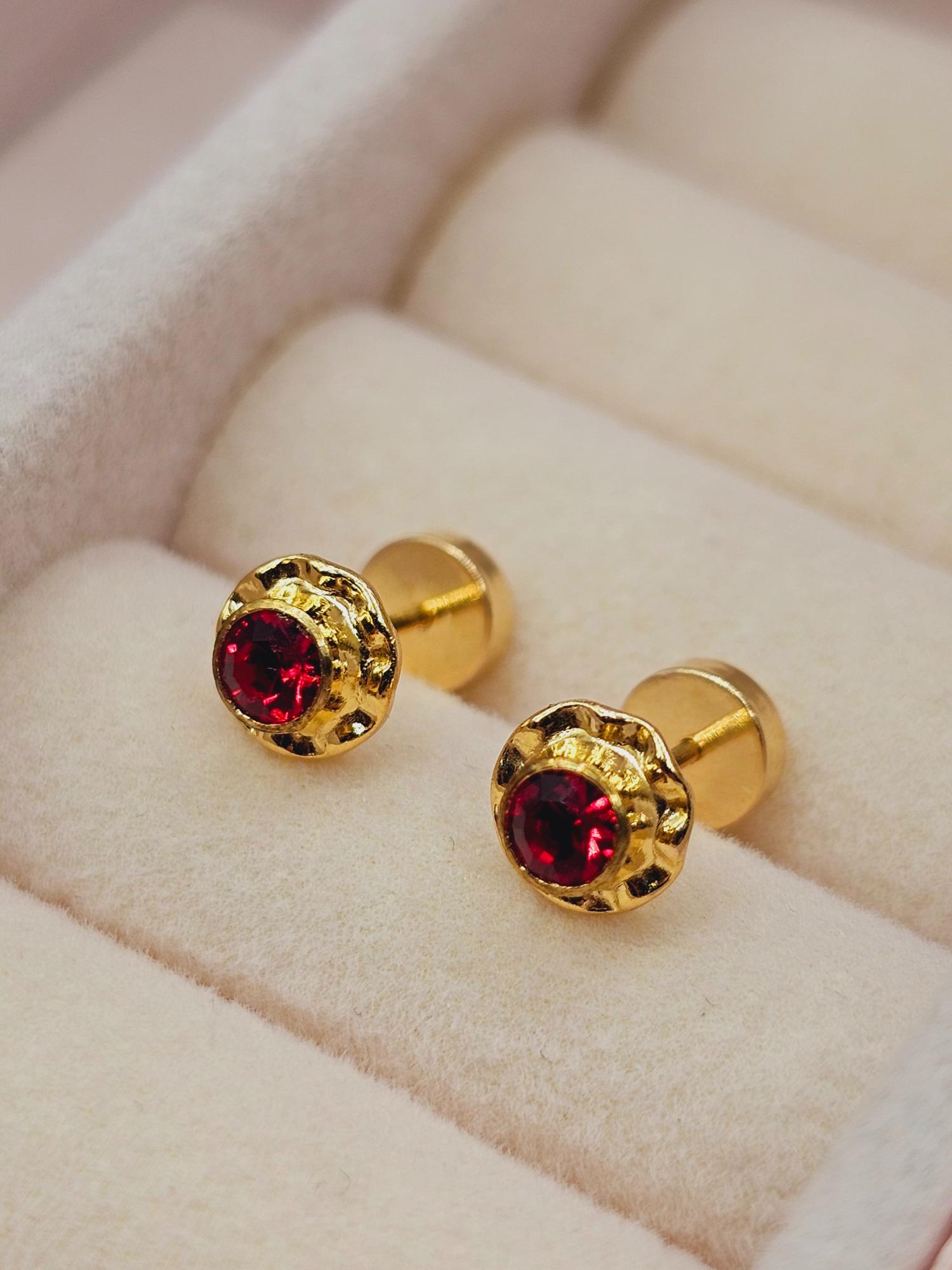 Aros abridores rubí 6 mm Oro 14k 2