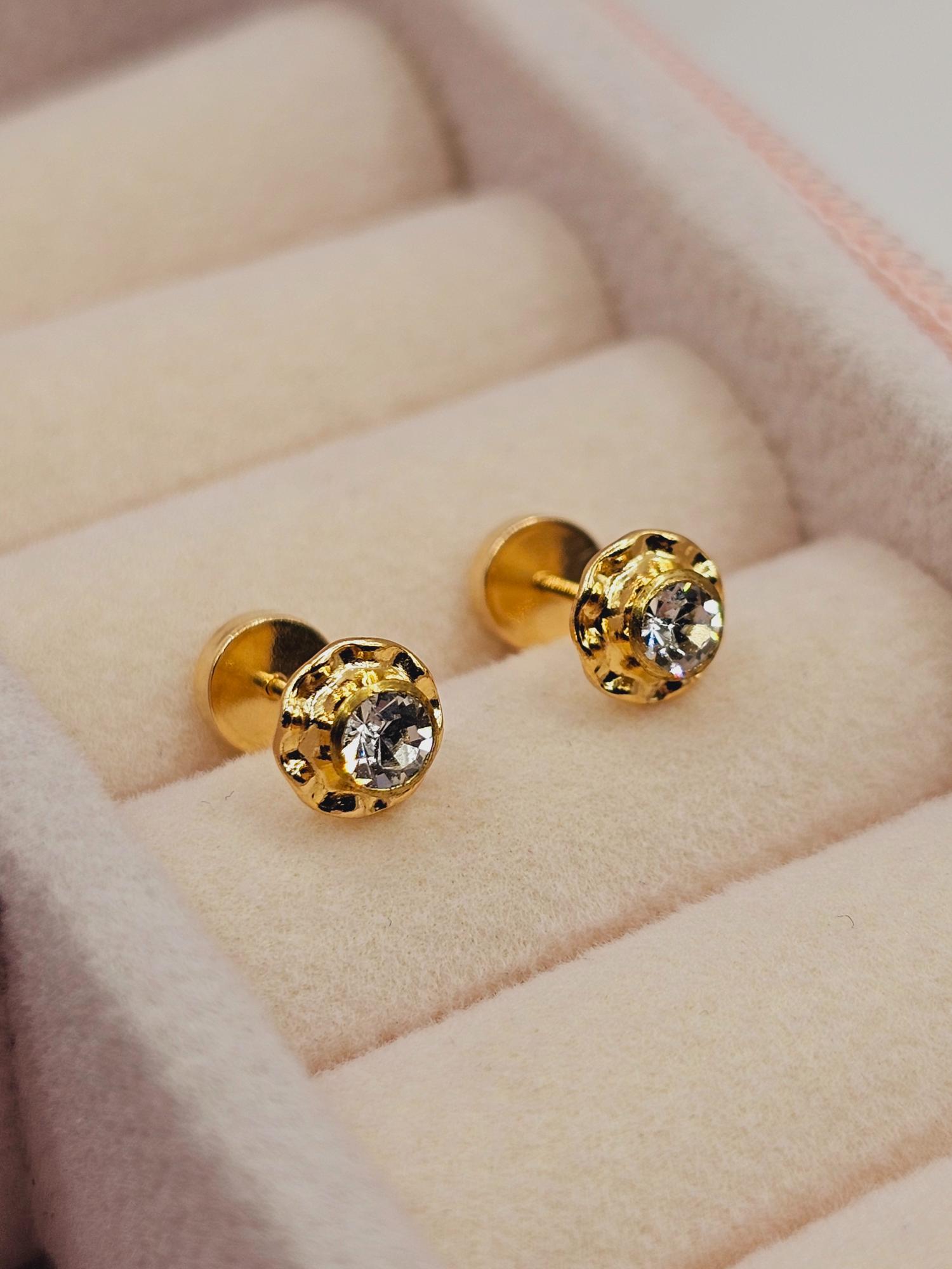 Aros abridores circón 6 mm Oro 14k 2