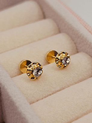 Aros abridores circón 6 mm Oro 14k