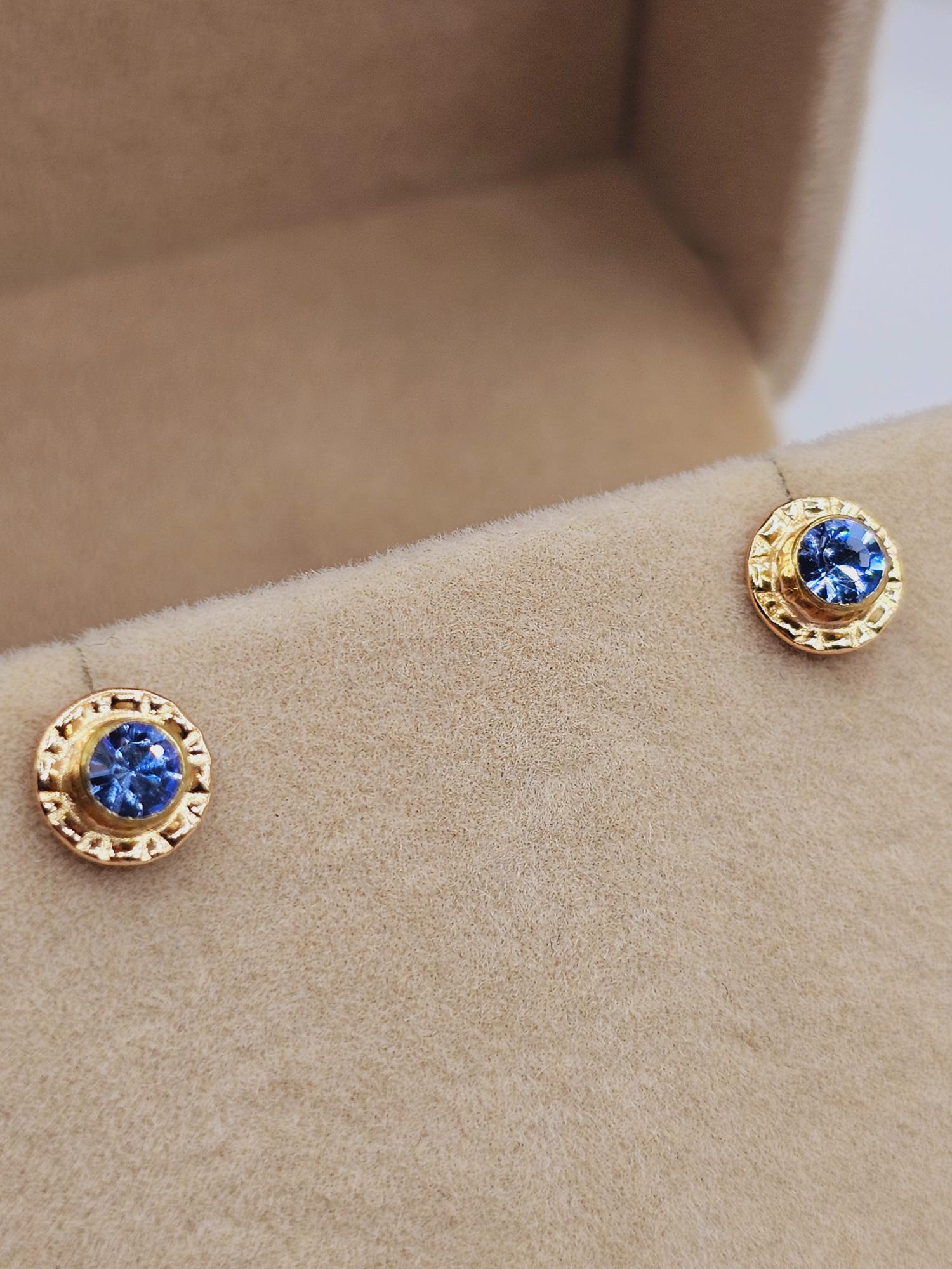 Aros abridores flor aguamarina 7 mm Oro 14k 3