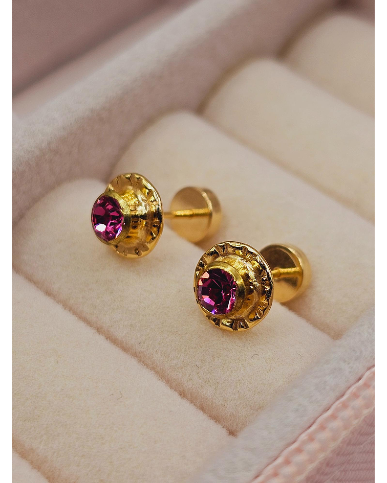 Aros abridores rosa de Francia 7 mm Oro 14k