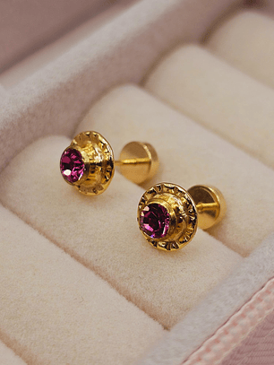 Aros abridores rosa de Francia 7 mm Oro 14k