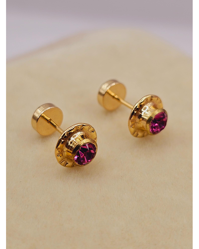 Aros abridores rosa de Francia 7 mm Oro 14k