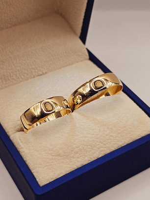 Argollas media caña 6 mm 6 grs Oro 18k