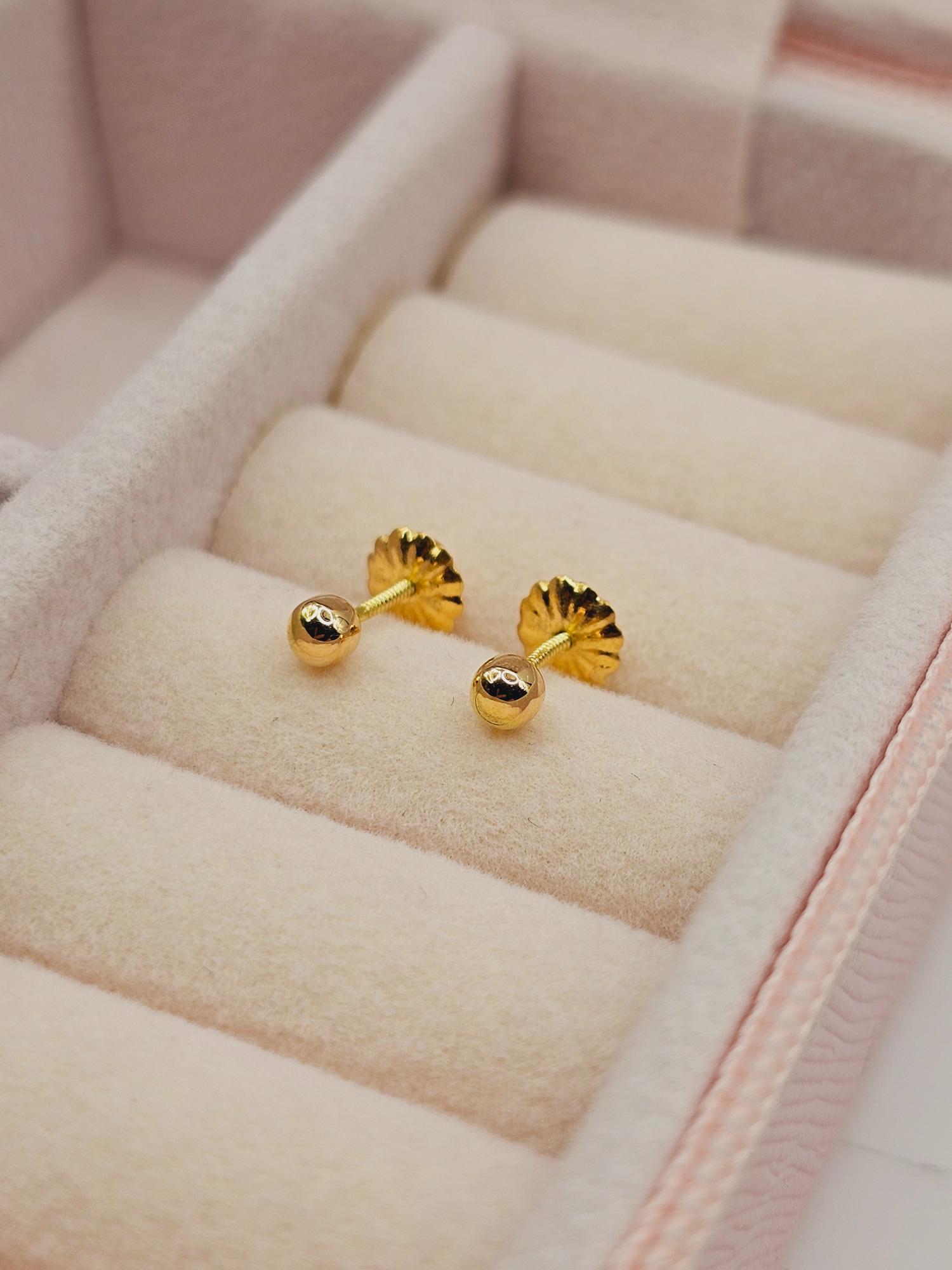 Aros bolita 3 mm Oro 18k 2