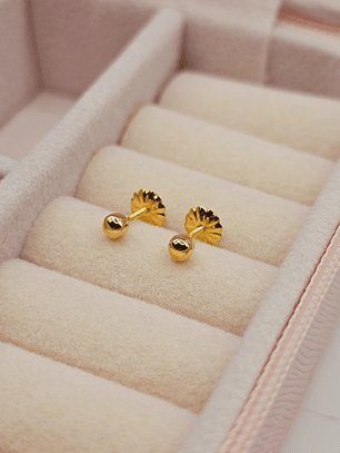 Aros bolita 3 mm Oro 18k