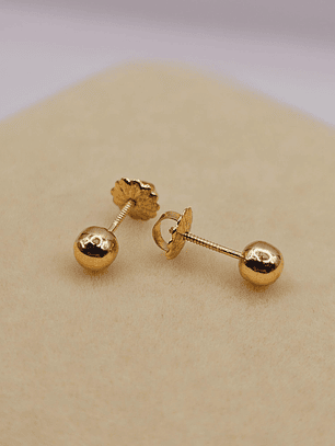 Aros bolita 4 mm Oro 18k