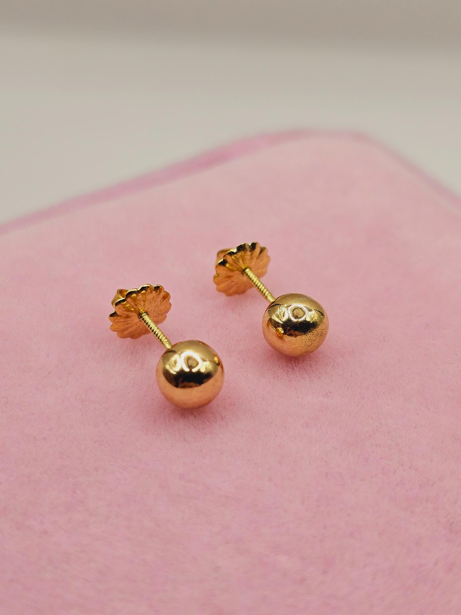 Aros bolita 5 mm Oro 18k 1