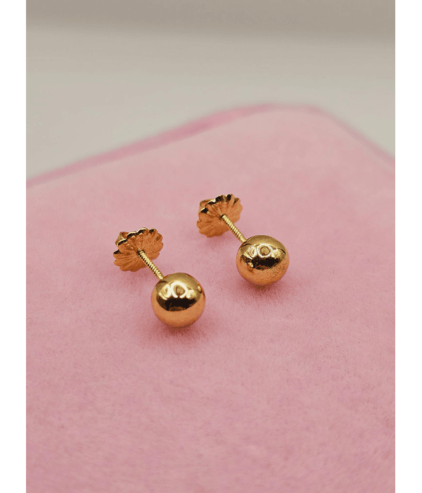 Aros bolita 5 mm Oro 18k