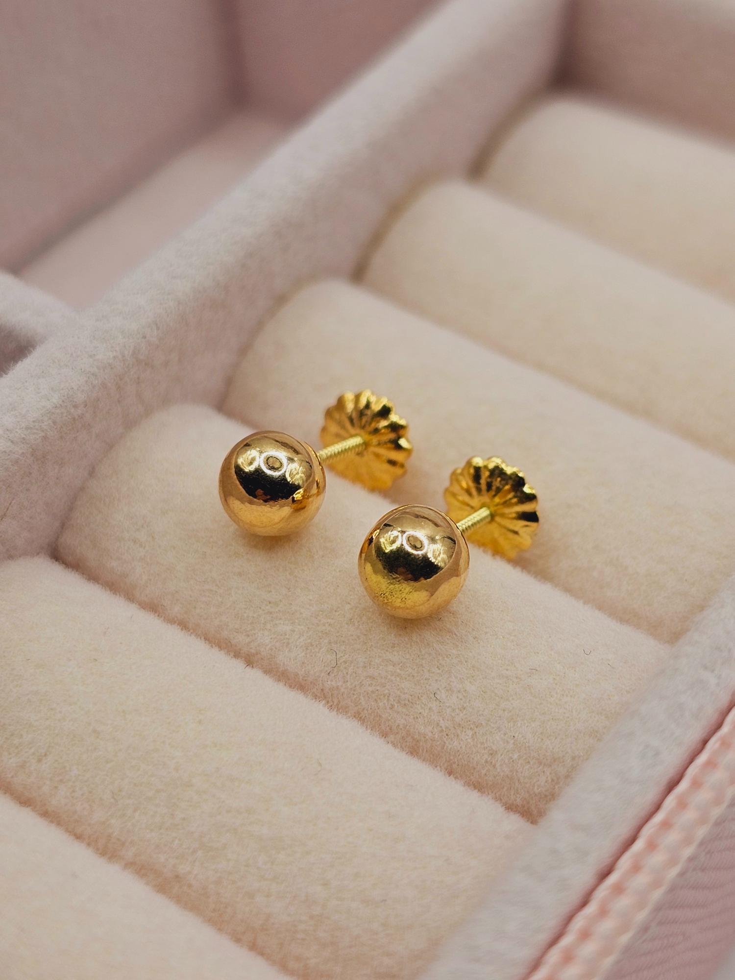 Aros bolita 5 mm Oro 18k 2