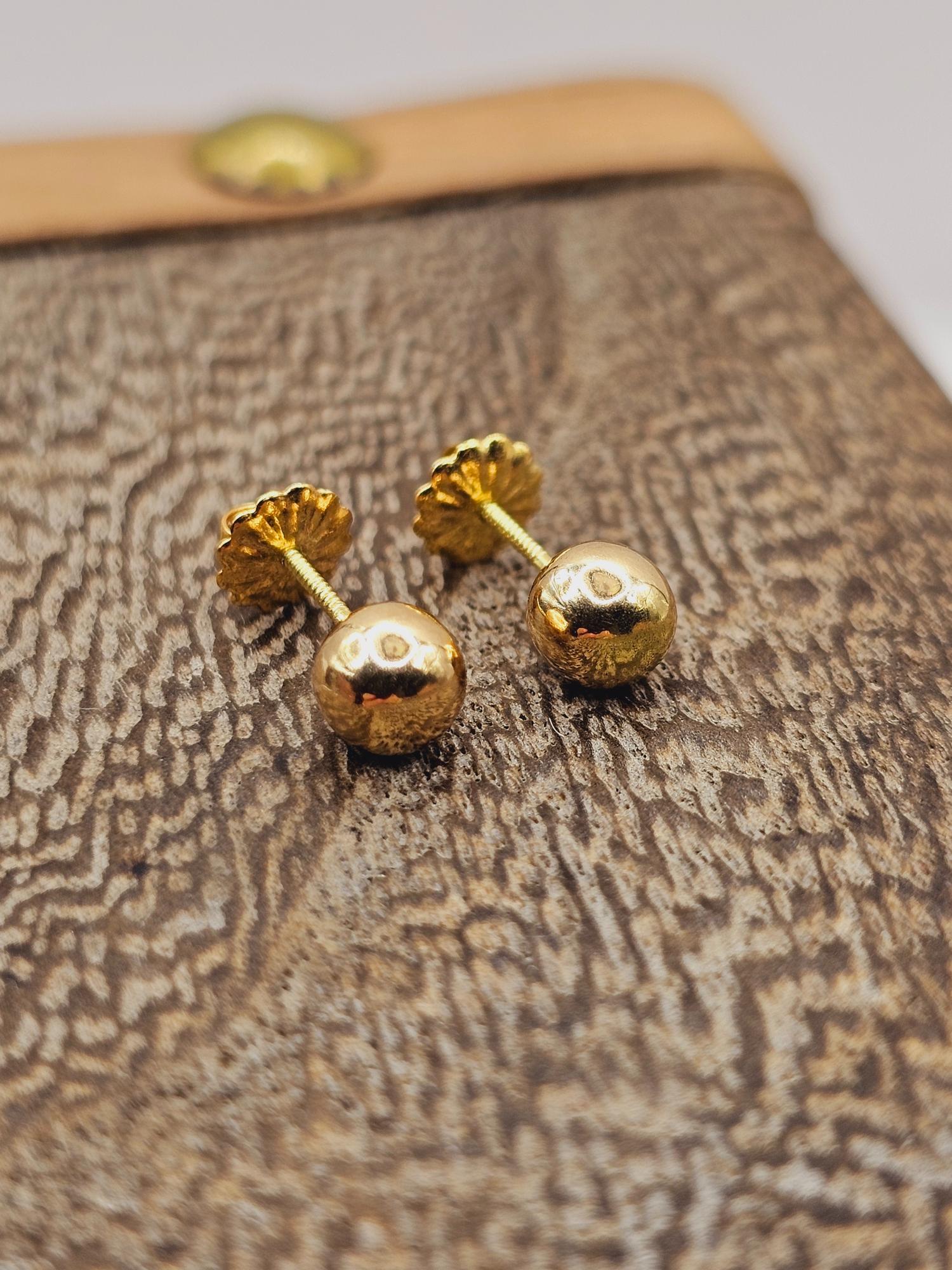 Aros bolita 5 mm Oro 18k 4