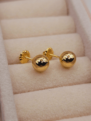 Aros bolita 6 mm Oro 18k