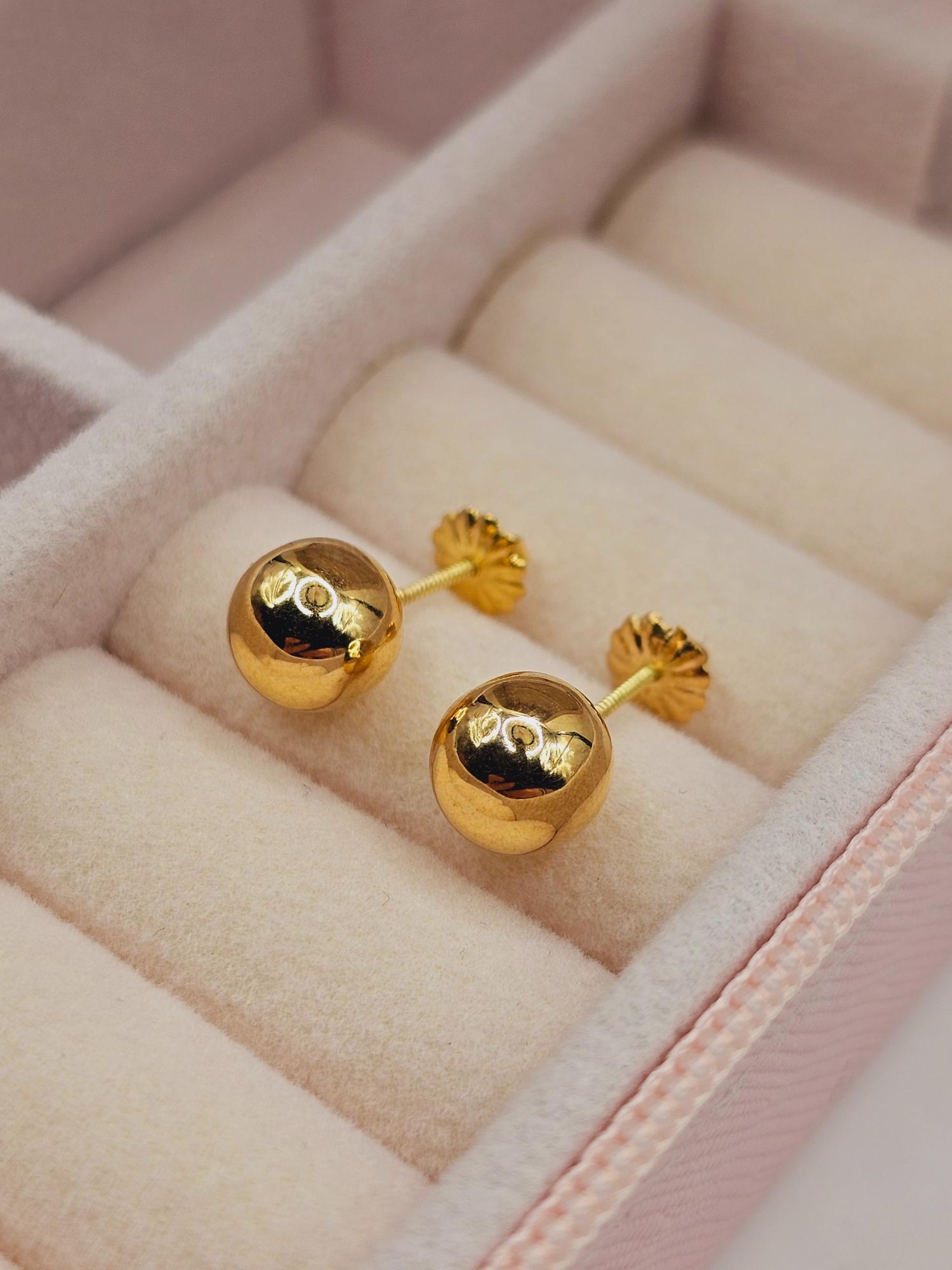 Aros bolita 8 mm Oro 18k 2