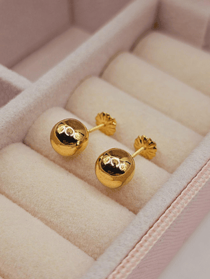 Aros bolita 8 mm Oro 18k