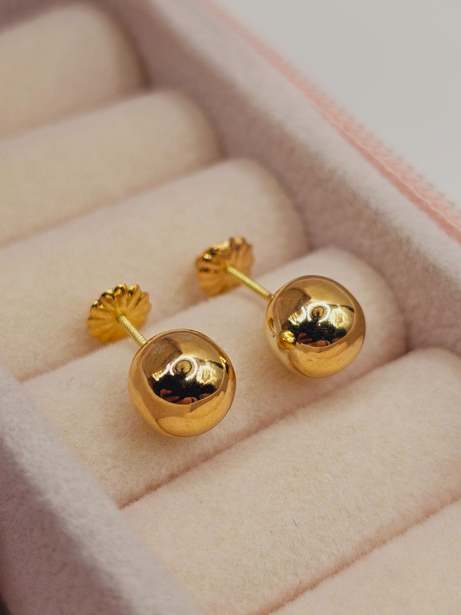 Aros bolita 8 mm Oro 18k 1