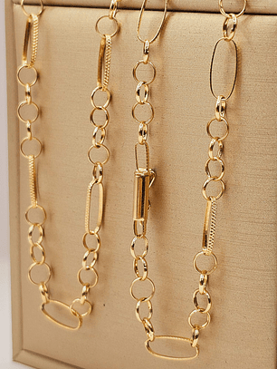 Cadena rolo facetado 60 cm 9 grs Oro 18k