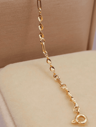 Pulsera entorchada eslabón 19 cm 2.6 grs Oro 18k