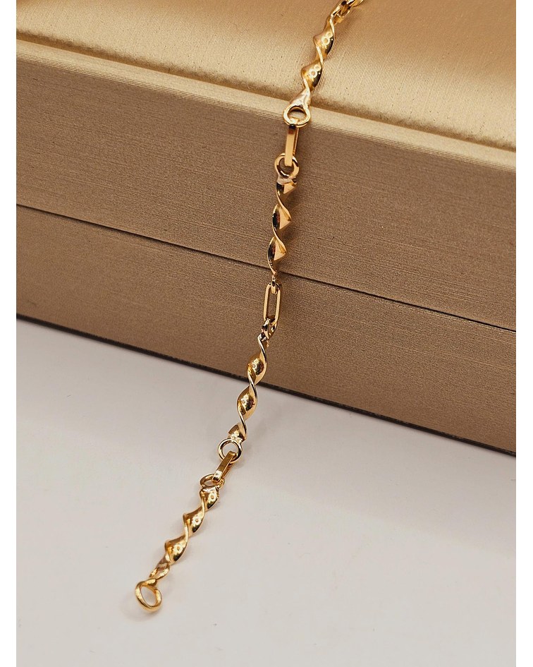 Pulsera entorchada eslabón 19 cm 2.6 grs Oro 18k