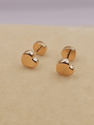 Aros corazón 6 mm Oro 14k