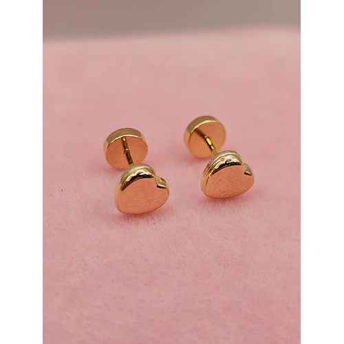 Aros corazón 6 mm Oro 14k