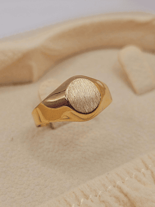 Anillo sello redondo 3 grs Oro 18k