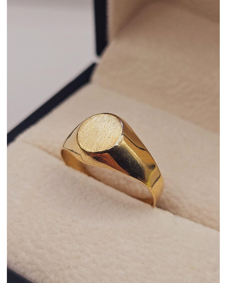 Anillo sello redondo 3 grs Oro 18k