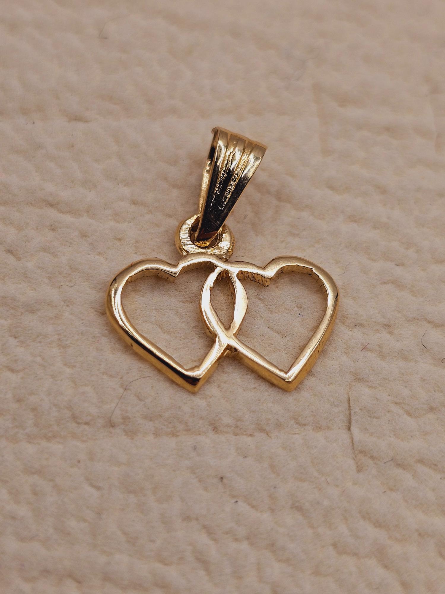 Colgante silueta doble corazón 1.7 cm 0.9 grs Oro 18k 4