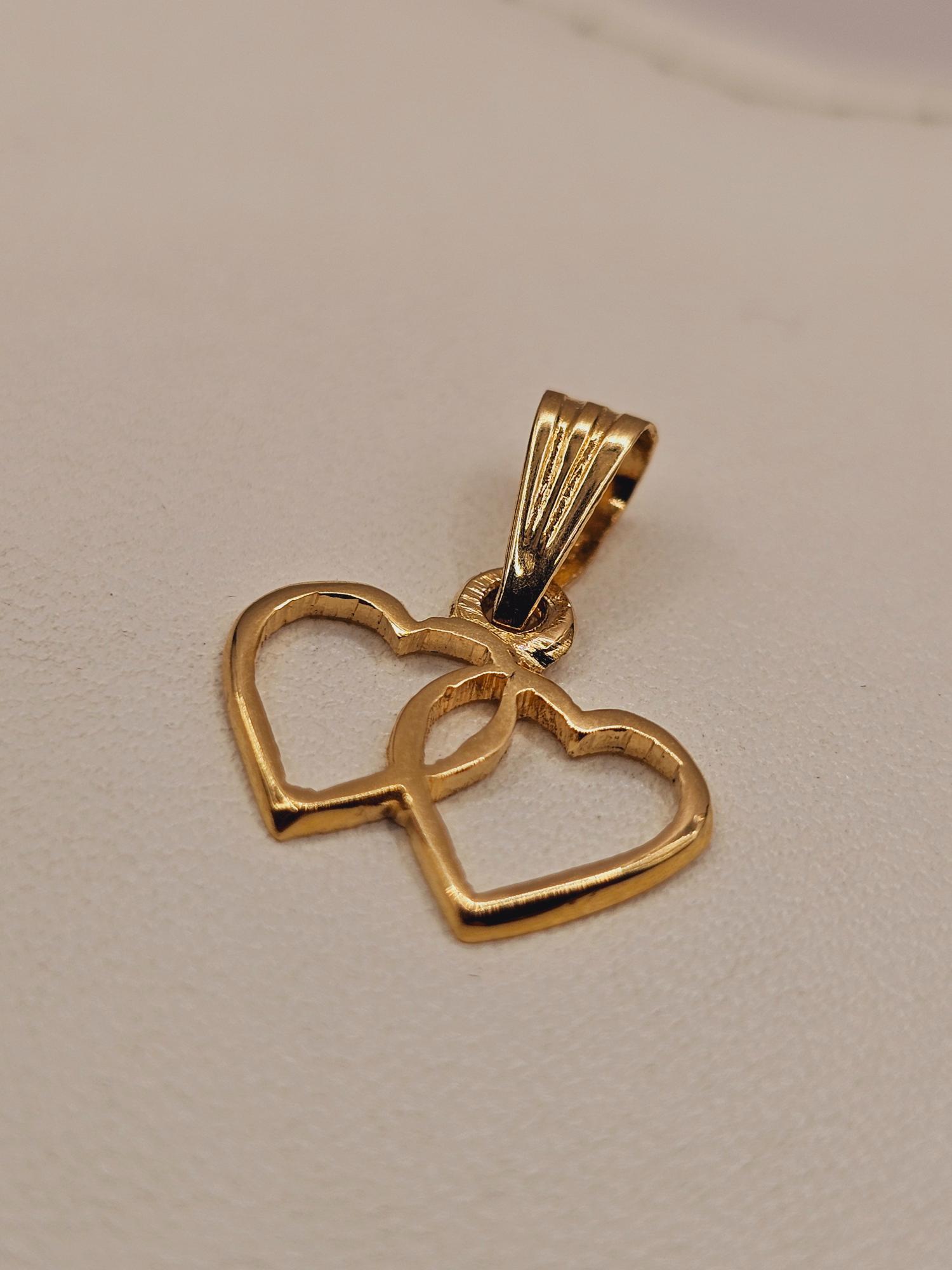Colgante silueta doble corazón 1.7 cm 0.9 grs Oro 18k 3