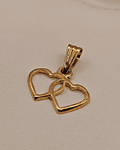 Colgante silueta doble corazón 1.7 cm 0.9 grs Oro 18k