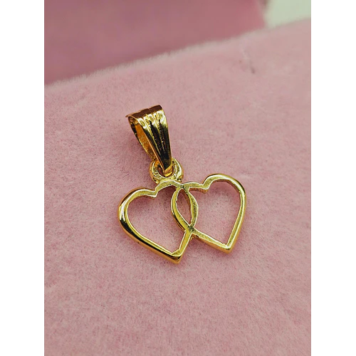 Colgante silueta doble corazón 1.7 cm 0.9 grs Oro 18k