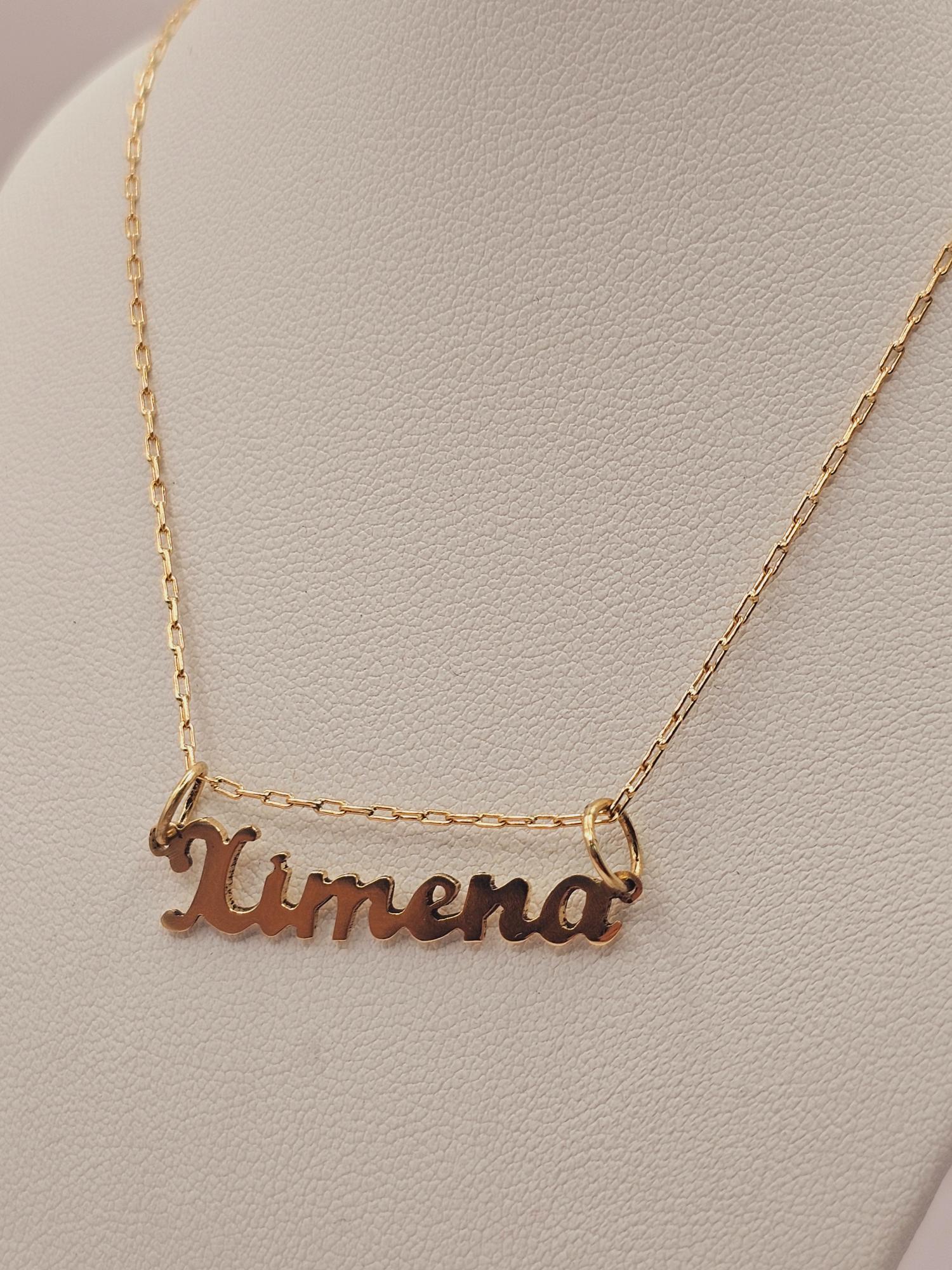Cadena limada 50 cm y nombre 4 grs Oro 18k 2