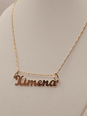 Cadena limada 50 cm y nombre 4 grs Oro 18k