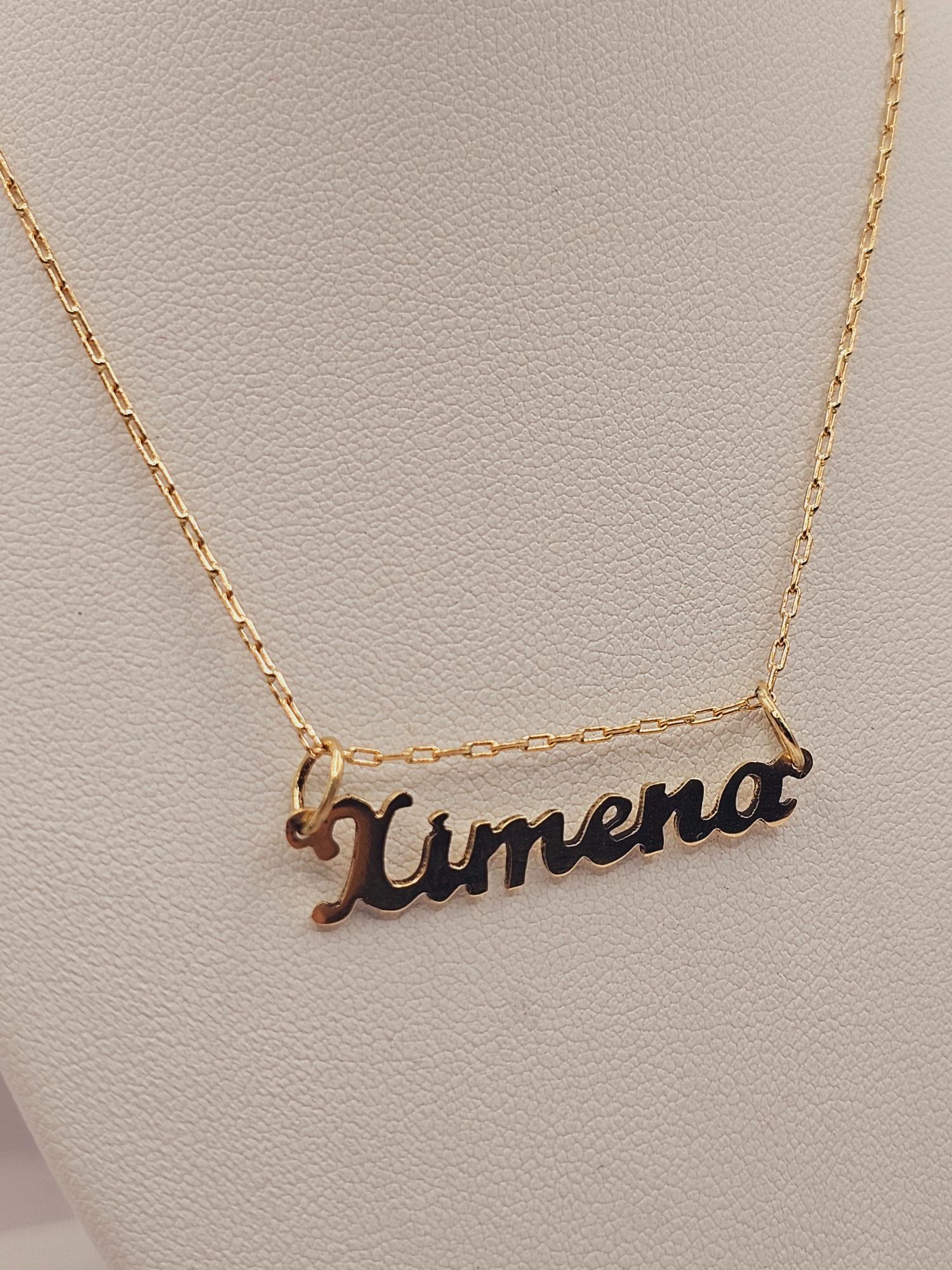 Cadena limada 50 cm y nombre 4 grs Oro 18k 4