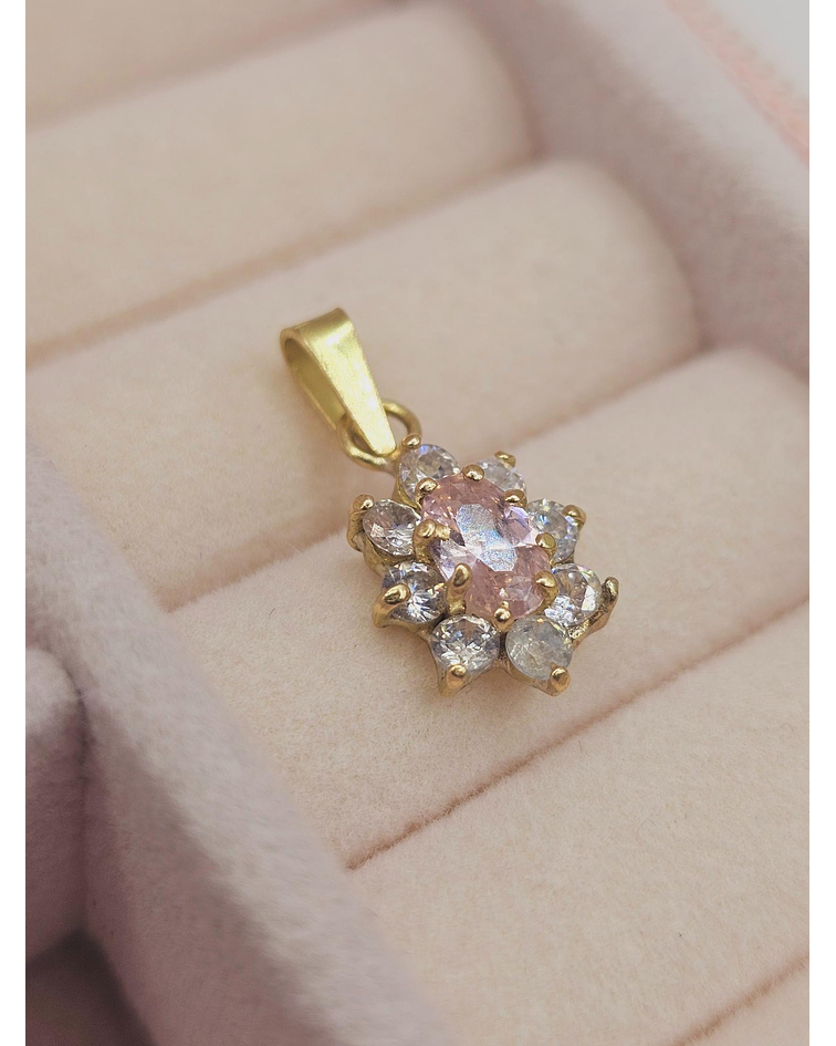 Colgante lady circones y rosa de Francia 1.9 cm 1.5 grs Oro 18k