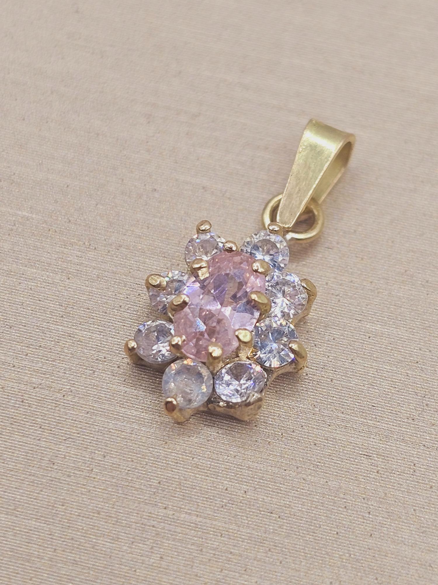 Colgante lady circones y rosa de Francia 1.9 cm 1.5 grs Oro 18k 4