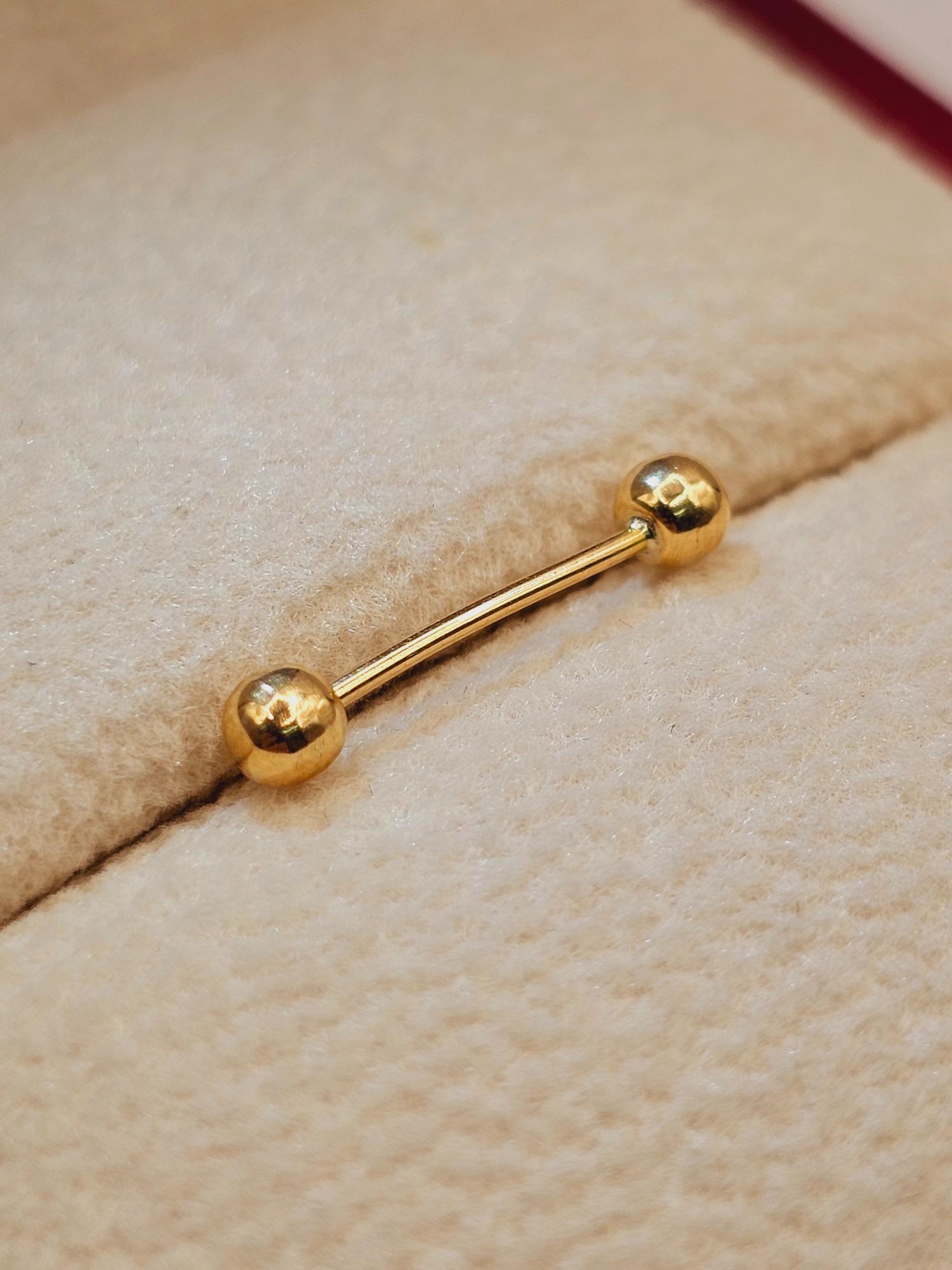 Piercing bolitas 1.6 cm 0.4 grs Oro 18k 2