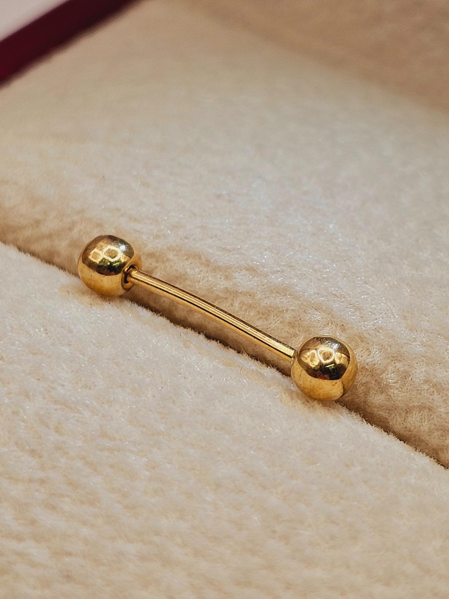 Piercing bolitas 1.6 cm 0.4 grs Oro 18k 3