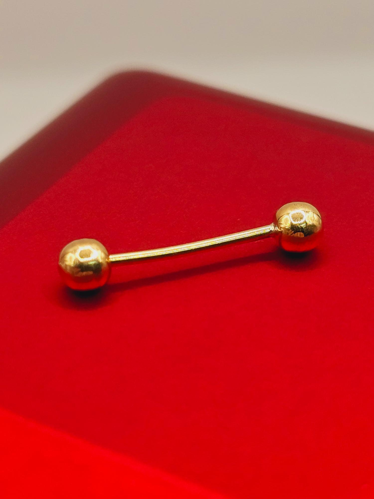 Piercing bolitas 1.6 cm 0.4 grs Oro 18k 5