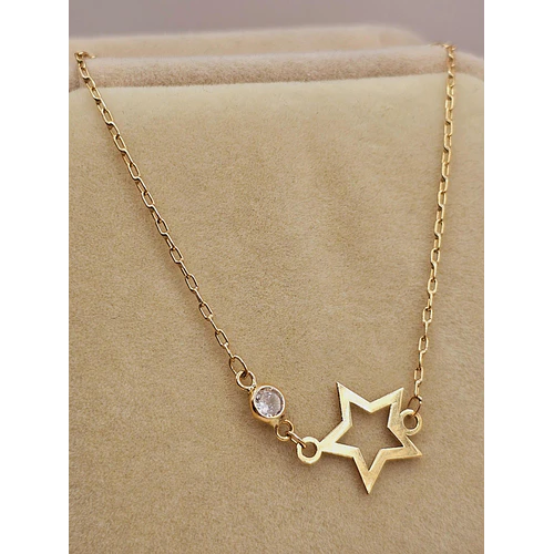 Pulsera estrella punto de luz 18 cm 1.6 grs Oro 18k