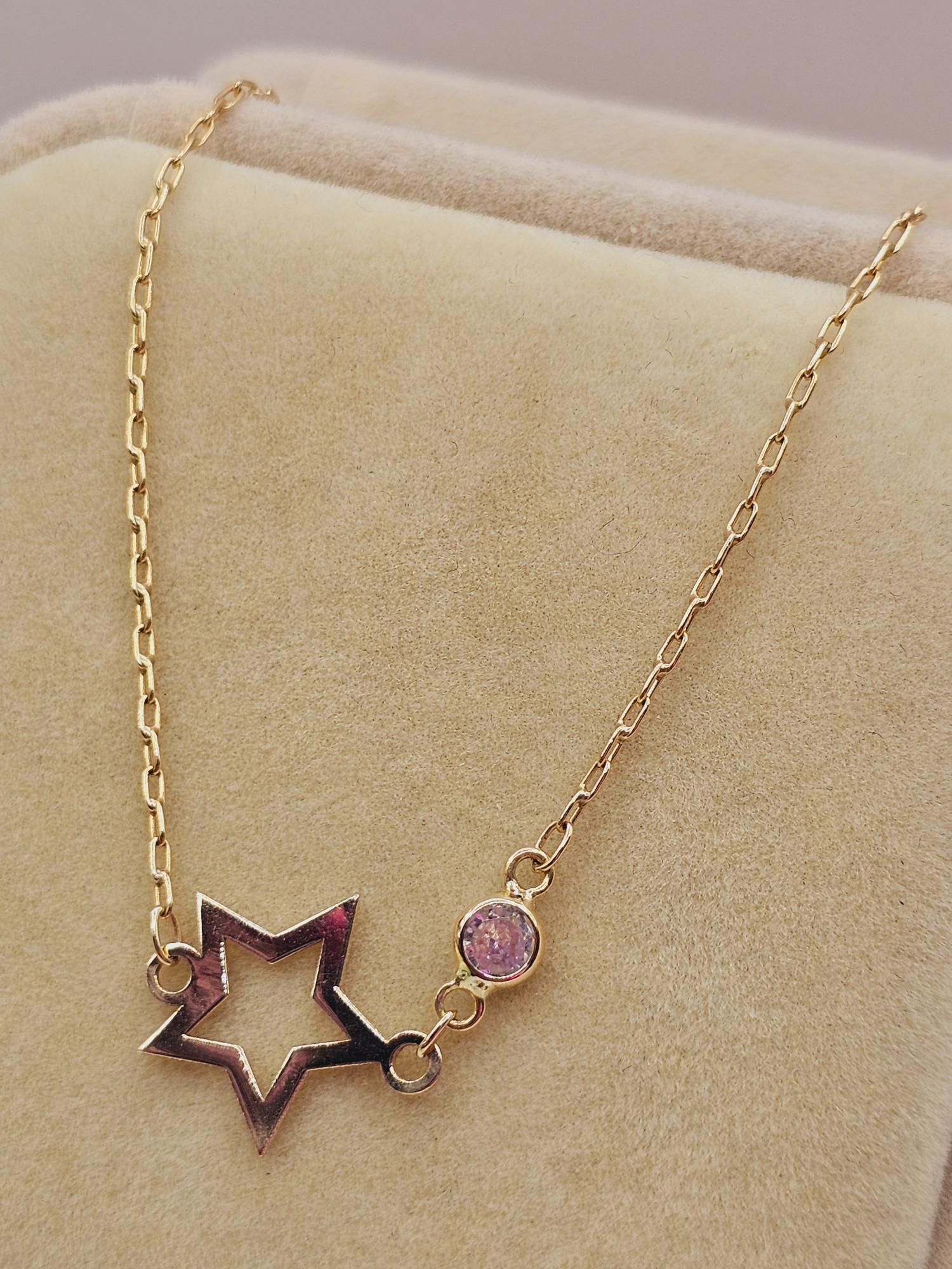 Pulsera estrella punto de luz 18 cm 1.6 grs Oro 18k 2