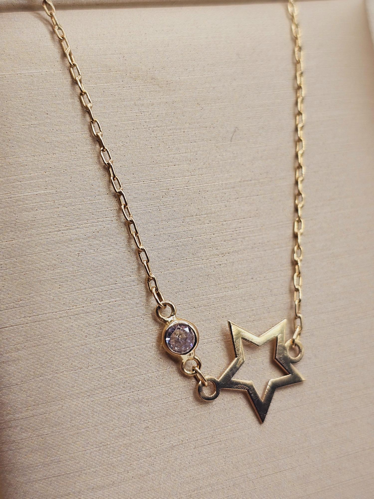 Pulsera estrella punto de luz 18 cm 1.6 grs Oro 18k 6