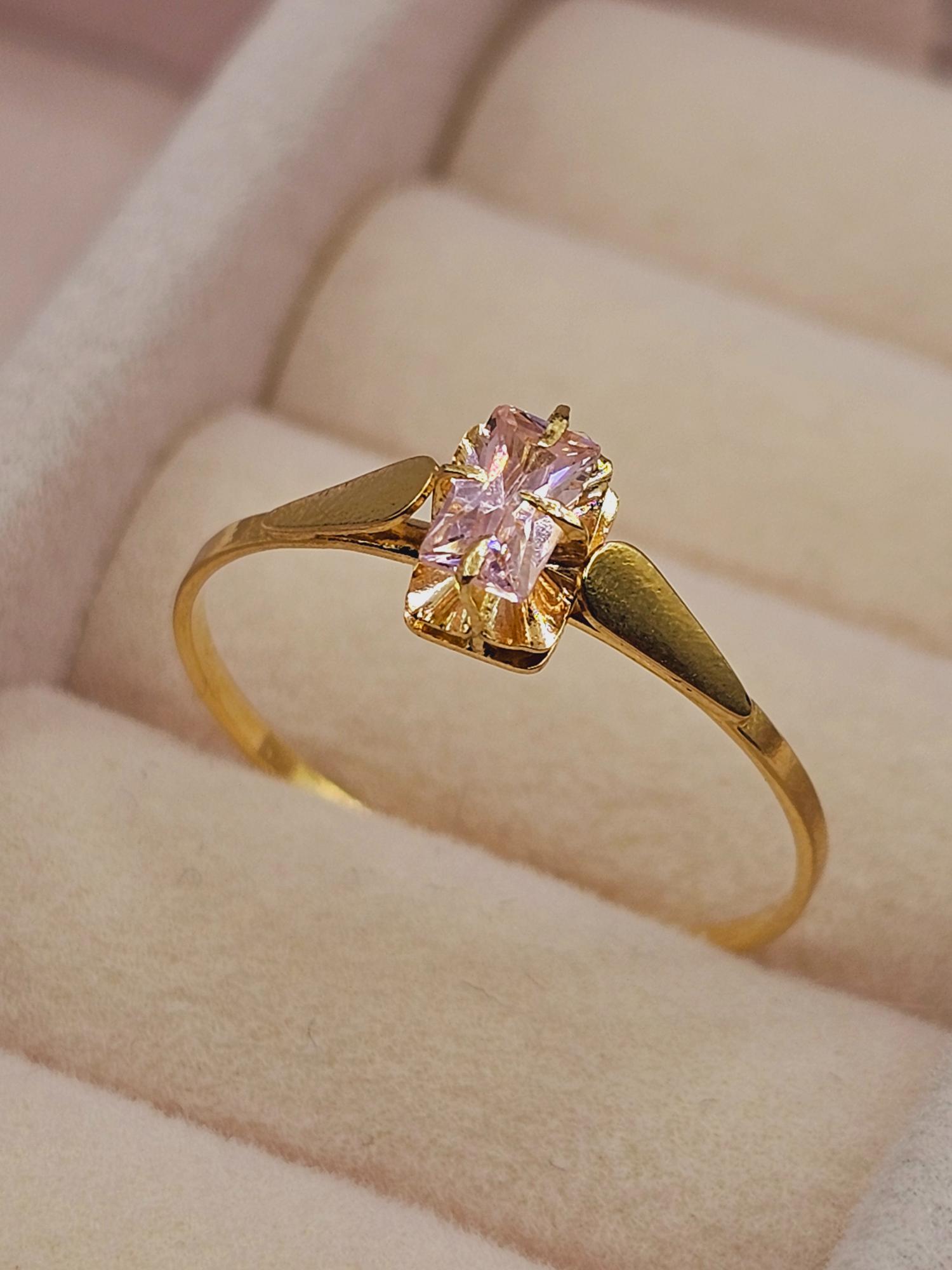 Anillo chatón rosa de Francia 1.5 grs Oro 18k 3