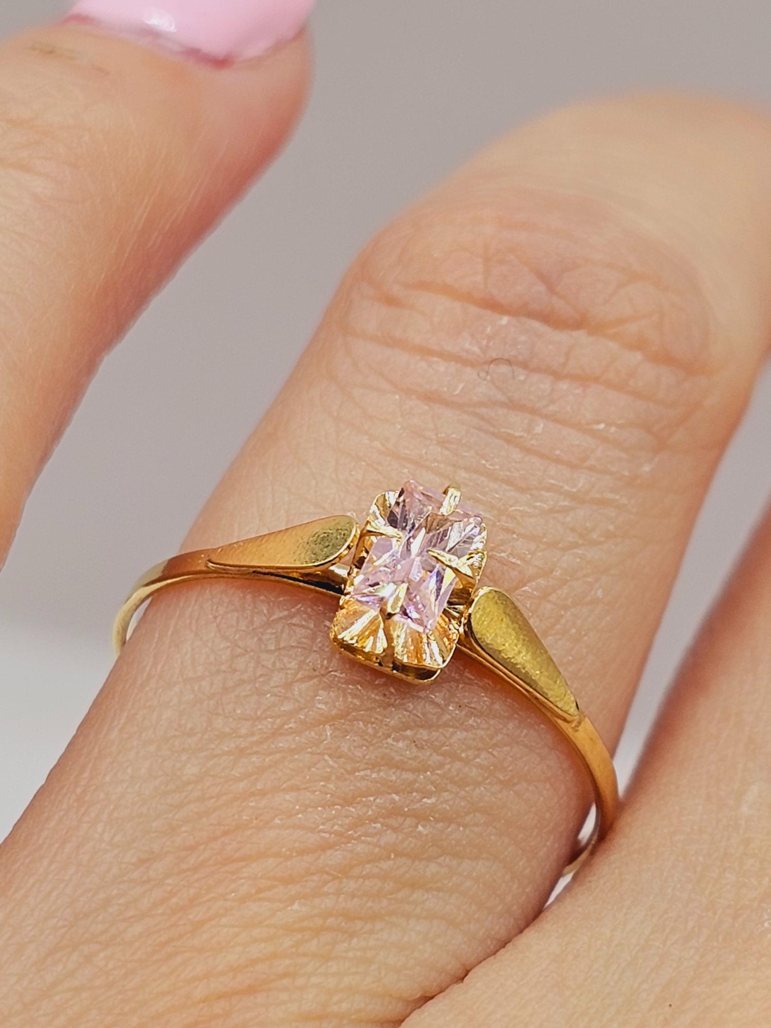 Anillo chatón rosa de Francia 1.5 grs Oro 18k 1