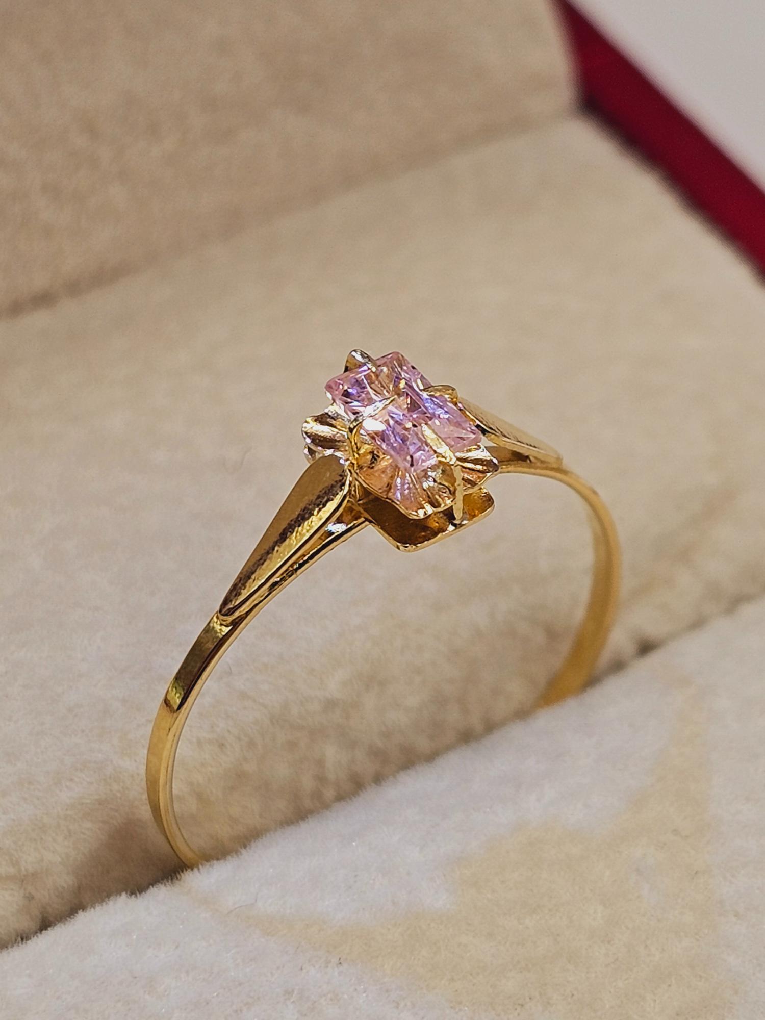 Anillo chatón rosa de Francia 1.5 grs Oro 18k 4