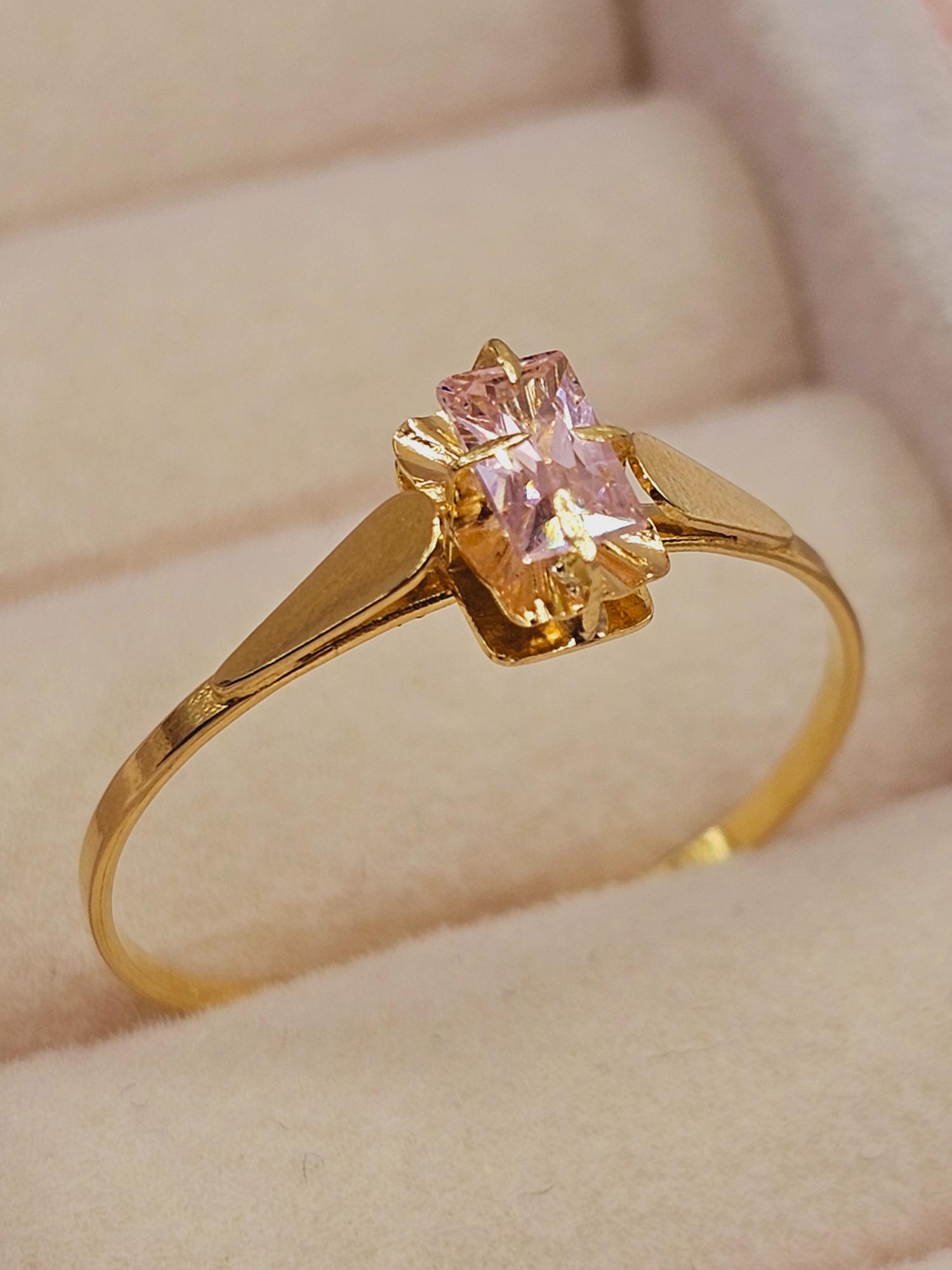 Anillo chatón rosa de Francia 1.5 grs Oro 18k 2