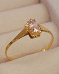 Anillo chatón rosa de Francia 1.5 grs Oro 18k