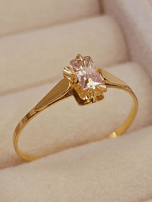 Anillo chatón rosa de Francia 1.5 grs Oro 18k